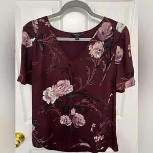 RW&CO burgundy floral top